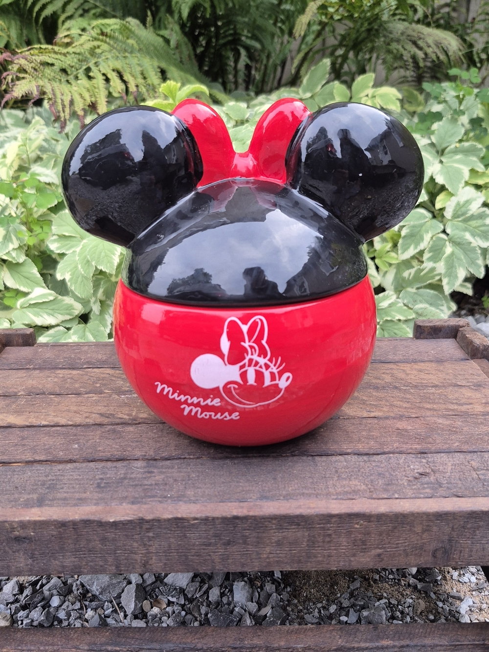 Official Disney Minnie Mouse Ceramic Treat Cookie Jar - Excellent Condition